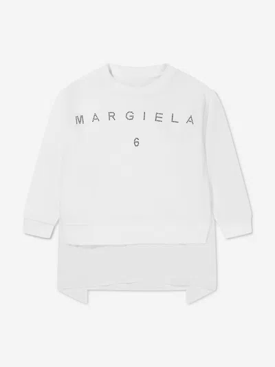 Mm6 Maison Margiela Babies' Girls Cotton Dress 6 Yrs White
