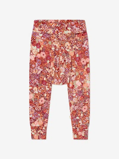 Molo Baby Girls Organic Cotton Floral Joggers 6 Mths Pink