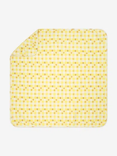 The Bonnie Mob Baby Tiddlywink Hooded Blanket With Hood In Yellow