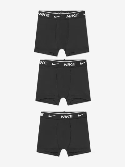 Nike Boys 3 Pack Essential Boxer Shorts Set In Black