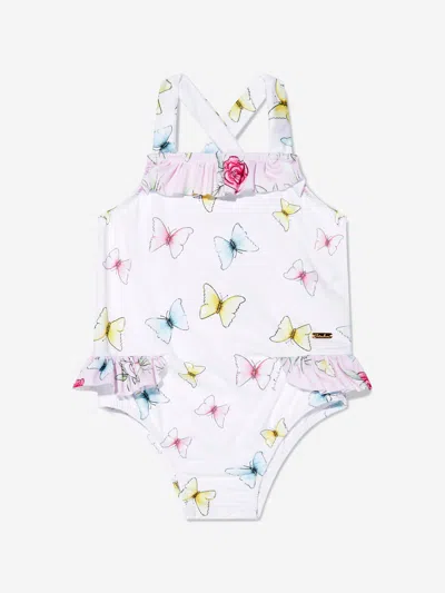 Patachou Babies' Girls Butterflies Swimsuit In White