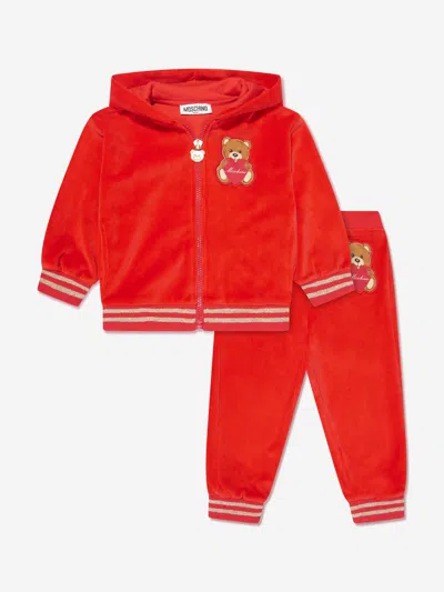 Moschino Kids' Baby Girls Teddy Bear Tracksuit In Red