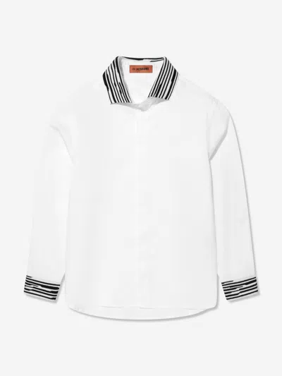 Missoni Kids' Stripe-detailing Cotton Shirt In White