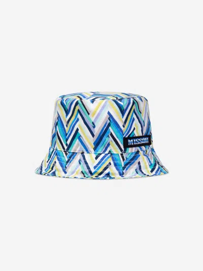 Missoni Kids' Zigzag Bucket Hat In Blue