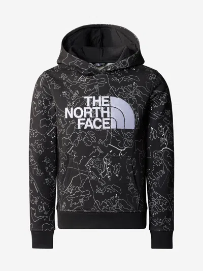 The North Face Kids' Logo-embroidered Cotton Hoodie In Grey