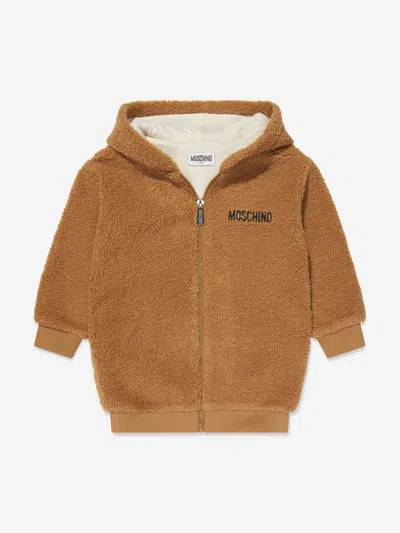 Moschino Babies' Girls Teddy Bear Zip Up Top In Brown