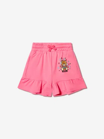 Moschino Kids' Girls Teddy Flower Shorts In Pink