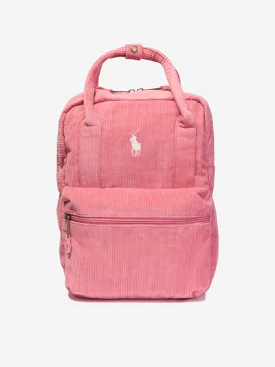 Ralph Lauren Kids' Polo Pony Corduroy Backpack In 粉色