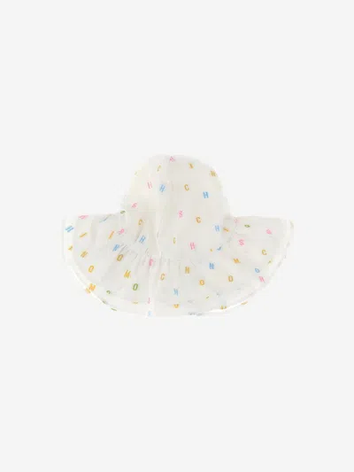 Moschino Kids' Baby Girls Letter Logo Hat In White