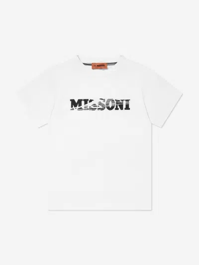 Missoni Kids' Boys Logo T-shirt In White