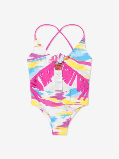 Missoni Kids' Girls Cut Out Swimsuit In Multicoloured