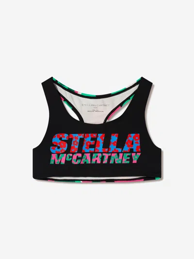 Stella Mccartney Kids Logo Printed Cropped Top In Black