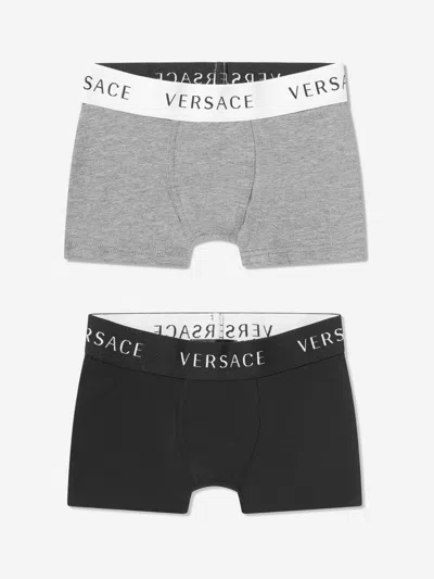 Versace Kids' Boys Boxer Shorts Set (2 Pack) 8 Yrs Grey