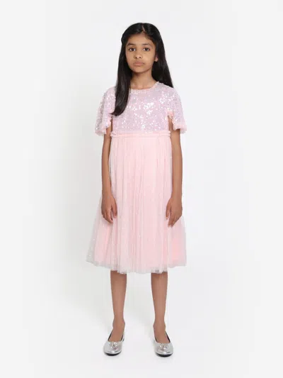 Needle & Thread Kids' Girls Mila Gloss Bodice Dress In Pink