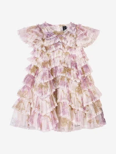 Needle & Thread Kids' Girls Wisteria Ruffle Lace Dress In White