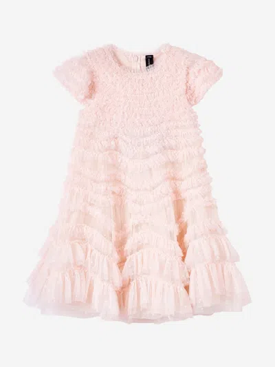 Needle & Thread Kids' Girls Wild Rose Ruffle Dress In Ivory