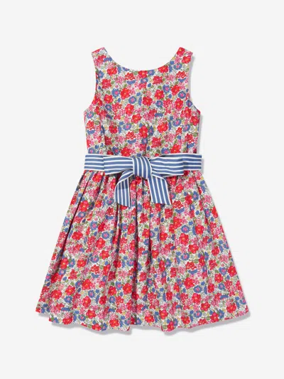 Ralph Lauren Kids' Girls Sleeveless Floral Dress In Multicoloured