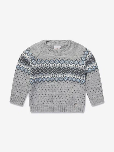 Paz Rodriguez Babies' Boys Wool Knitted Jumper In Grey