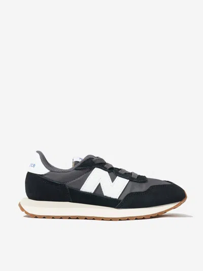 New Balance Kids 237 Lace Up Logo Trainers In Black