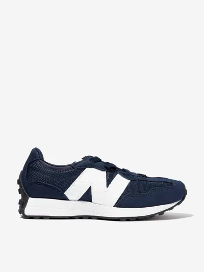 New Balance Kids 327 Lace Up Logo Trainers In Blue