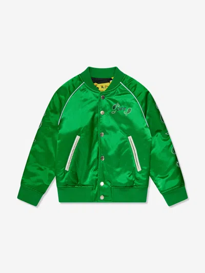 Off-white Kids Bandana Bomber Jacket In Green