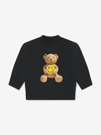 Palm Angels Kids' Boys Pa Smiley Bear Sweatshirt In Black