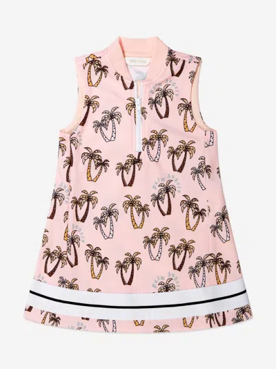 Palm Angels Kids' Girls Tree Print Track Dress 10 Yrs Pink