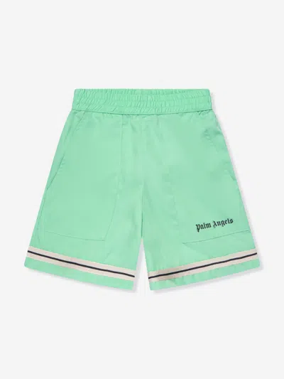 Palm Angels Kids' Boys Track Sporty Shorts In Green