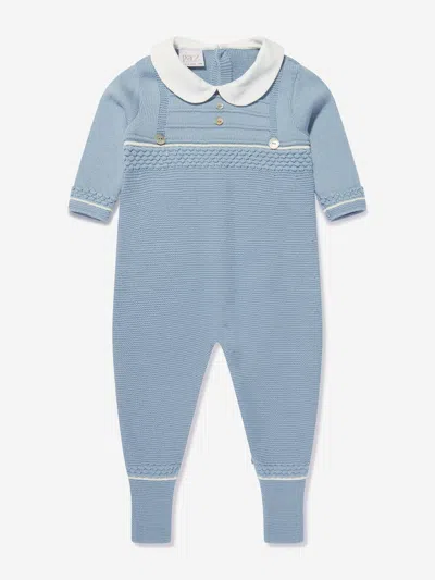 Paz Rodriguez Baby Boys Knitted Romper In Blue