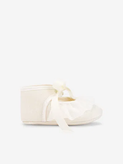 Paz Rodriguez Baby Girls Ruffle Pre-walkers Shoes In Ivory
