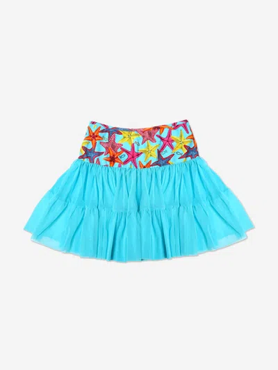 Paté De Sable Kids' Strafish Tulle Beach Skirt 14 Yrs Blue