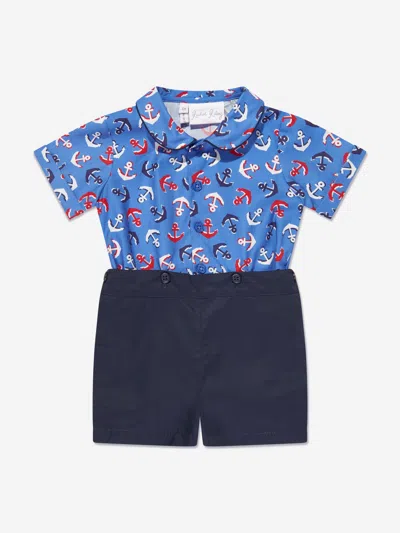 Rachel Riley Baby Boys Shirt And Shorts Set In Blue