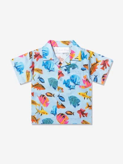 Rachel Riley Baby Boys Tropical Fish Shirt In Multicoloured