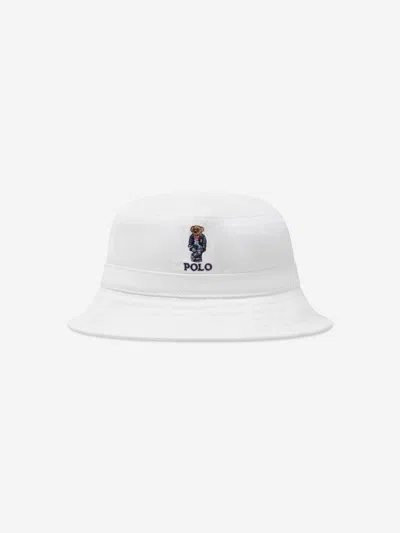 Ralph Lauren Kids' Boys Bear Bucket Hat In White