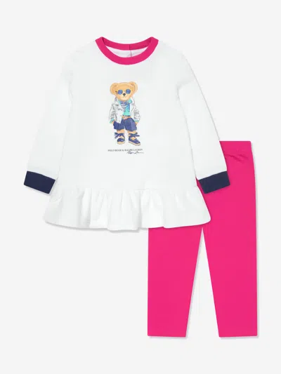 Ralph Lauren Baby Girls Leggings Set In Pink