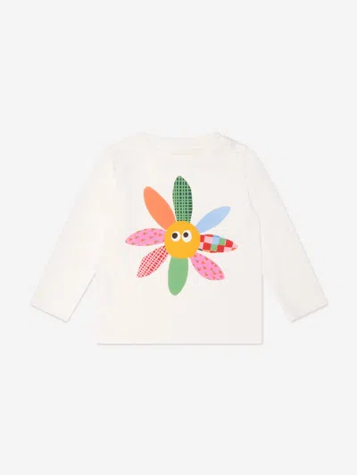 Stella Mccartney Baby Girls Long Sleeve Flower T-shirt In Ivory