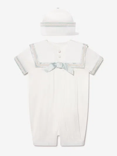 Sarah Louise Baby Boys Romper And Hat In Ivory