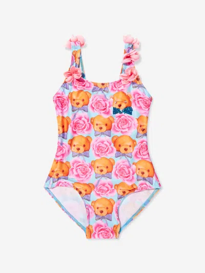 Selini Action Babies' Girls Teddy And Rose Swimsuit In Blue
