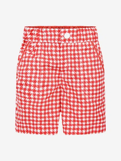 Stefano Ricci Kids' Boys Houndstooth Swim Shorts 16 Yrs Red