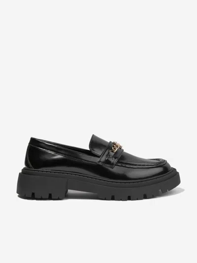 Tommy Hilfiger Kids' Girls Patent Leather Loafers In Black