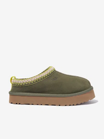 Ugg Kids' Girls Suede Tazz Slippers In Green