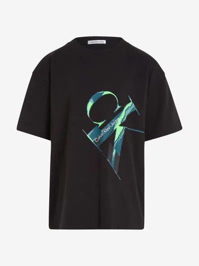 Calvin Klein Jeans Est.1978 Kids' Boys Hyper Real Monogram T-shirt In Black