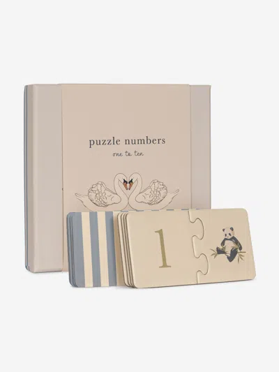 Konges Slojd Babies' Kids Cardboard Numbers Puzzle In Multicoloured