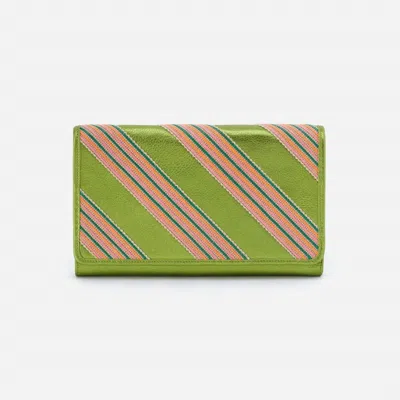 Hobo Farrow Clutch In Metallic Leather/green