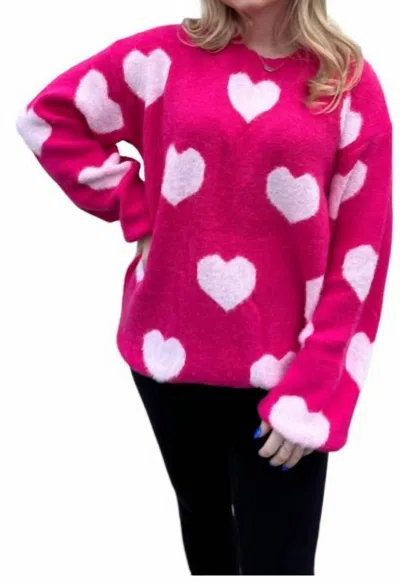 Miss Sparkling Always My Forever Sweater In Hot Pink