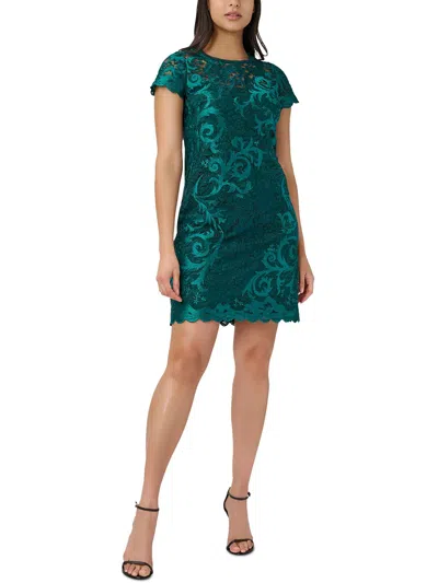 Adrianna Papell Womens Shift Midi Cocktail And Party Dress In Green