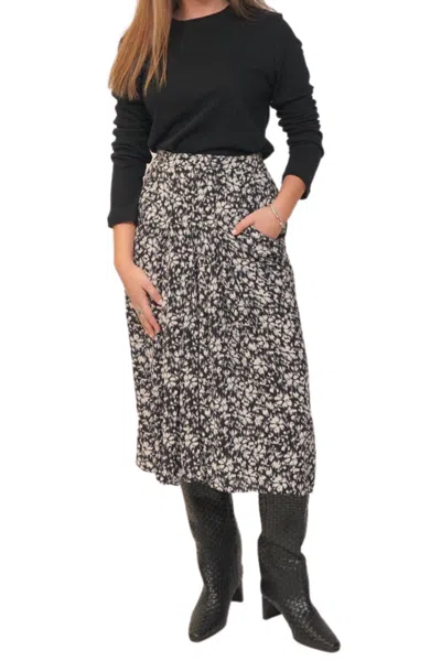 Isabel Marant Eolia Midi Skirt In Black Floral