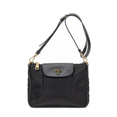 Prada Zip Crossbody In Black