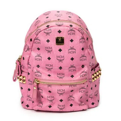 Mcm Small Stark Side Studs Backpack In Pink