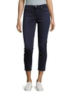 Ag Prima Sateen Mid-rise Crop Cigarette Pants In Blue